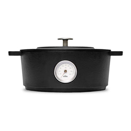 Combekk 6L Enamelled Dutch Oven with Thermometer Dark Grey