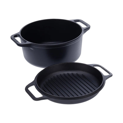 Victoria Cast Iron Dutch Oven Combo Cooker 5.7L