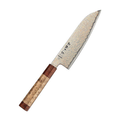 Xinzuo Hezhen X05C Retro 37-Layer Copper Damascus Santoku Knife 7-inch