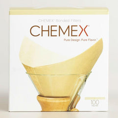 Chemex Bonded Unbleached Pre-folded Square Coffee Filters 100-Pack