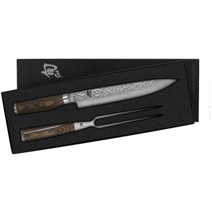 True Primal Forge Knife Kit, Set Includes Two Outdoor Kitchen Prep and Carving Knives, 6.5 Chopper and 7.25 Tanto Conveniently Stored in A Waxed